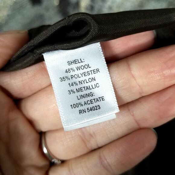 Banana Republic Brown Abstract Marbled Metallic Sheath Dress Size 4 - Picture 8 of 9